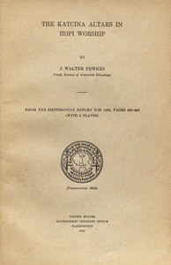 Cover of The Katcina altars in Hopi worsh...