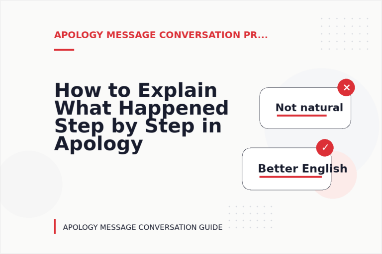 How to Explain What Happened Step by Step in Apology Message Conversation English