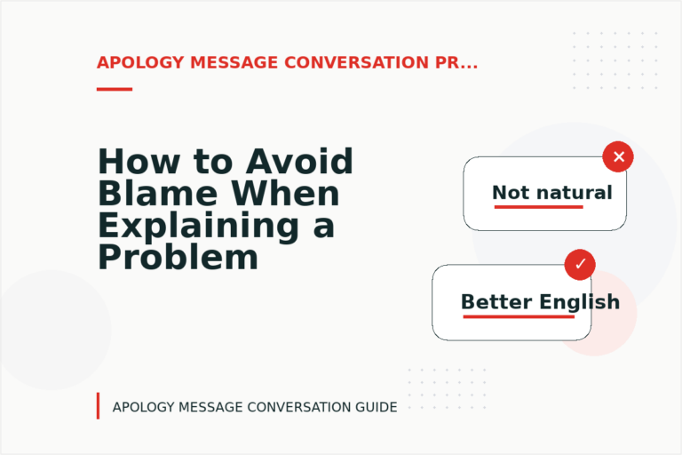 How to Avoid Blame When Explaining a Problem in Apology Message Conversation English