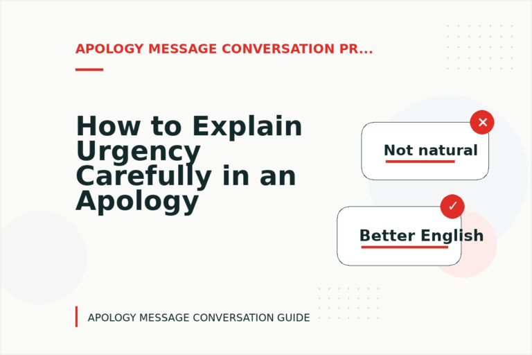 How to Explain Urgency Carefully in an Apology Message Conversation How to Explain Urgency Carefully in an Apology Message Conversation